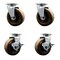 Service Caster 5'' High Temp Phenolic Swivel Caster Set with Bronze Bearings 2 Brakes, 4PK SCC-20S520-PHBZHT-2-TLB-2 - alternate 1